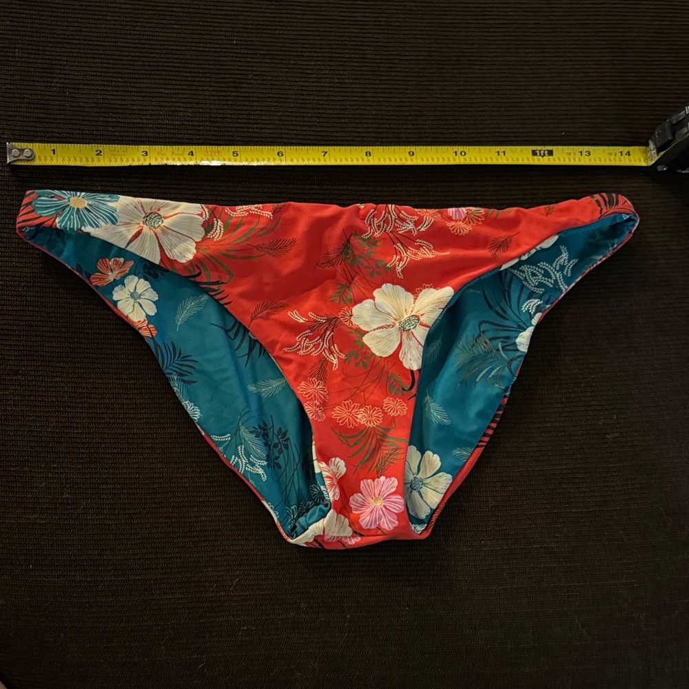 O’Neill Lucy Revo Floral Red & Teal Reversible Bikini Bottom